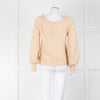 La Maille Sezane Beige Mohair Mix Jumper With Frill Collar