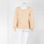 La Maille Sezane Beige Mohair Mix Jumper With Frill Collar