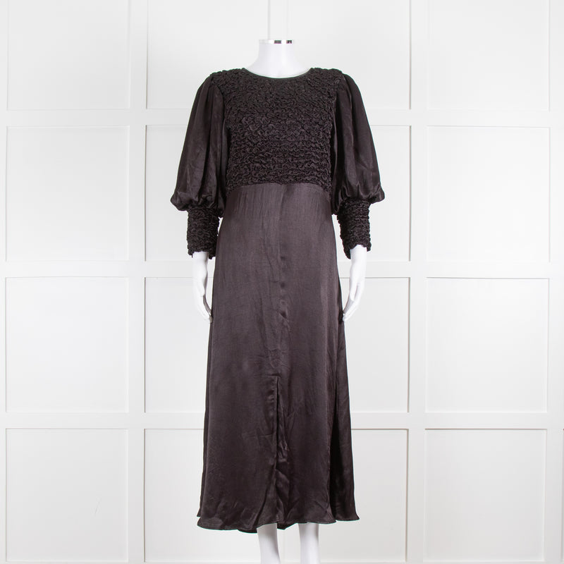 ByTiMo Black Silk Feel Smocked Top Dress