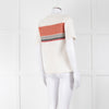 Sandro White Knitted Short Sleeve Top W. Multicolour Stripes