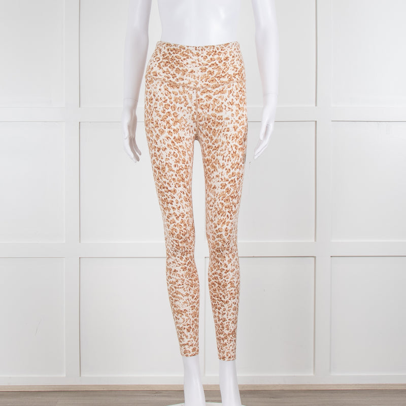 Varley Lets Go Sports Leggings in Tan Animal Print