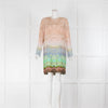 Matthew Williamson Pink Beige Green Silk Forest Print  Dress