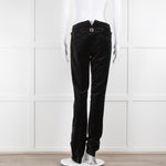 Joseph Black Velvet Trousers With Waist Button Detail