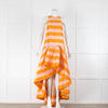 Zimmermann Orange Pale Pink Stripped Longer Back Sleeveless Dress