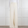 Max Mara Cream Waffle Wide Leg Trousers