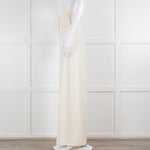 Max Mara Cream Waffle Wide Leg Trousers