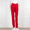 Isabel Marant Red Velvet Trousers with Gold Trim