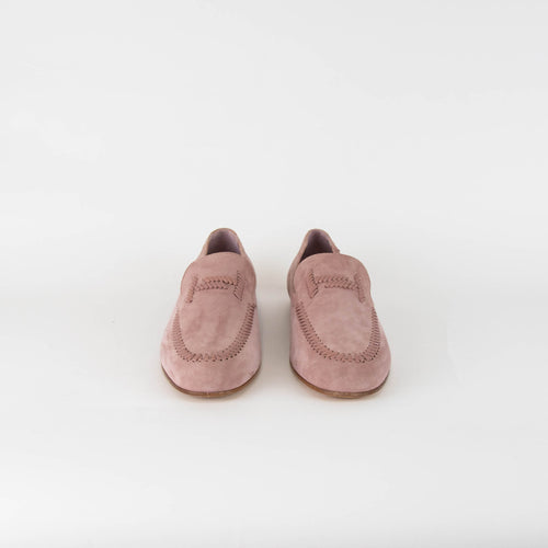 Tods Blush Pink Suede Flat Shoes