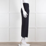 Etro Navy Boucle Trousers with Gold Button