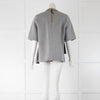 Marni Grey & Green Neoprene Short Sleeve Peplum Top