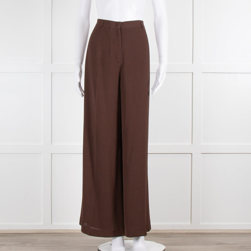 Petar Petrov Wide Leg Brown Trousers