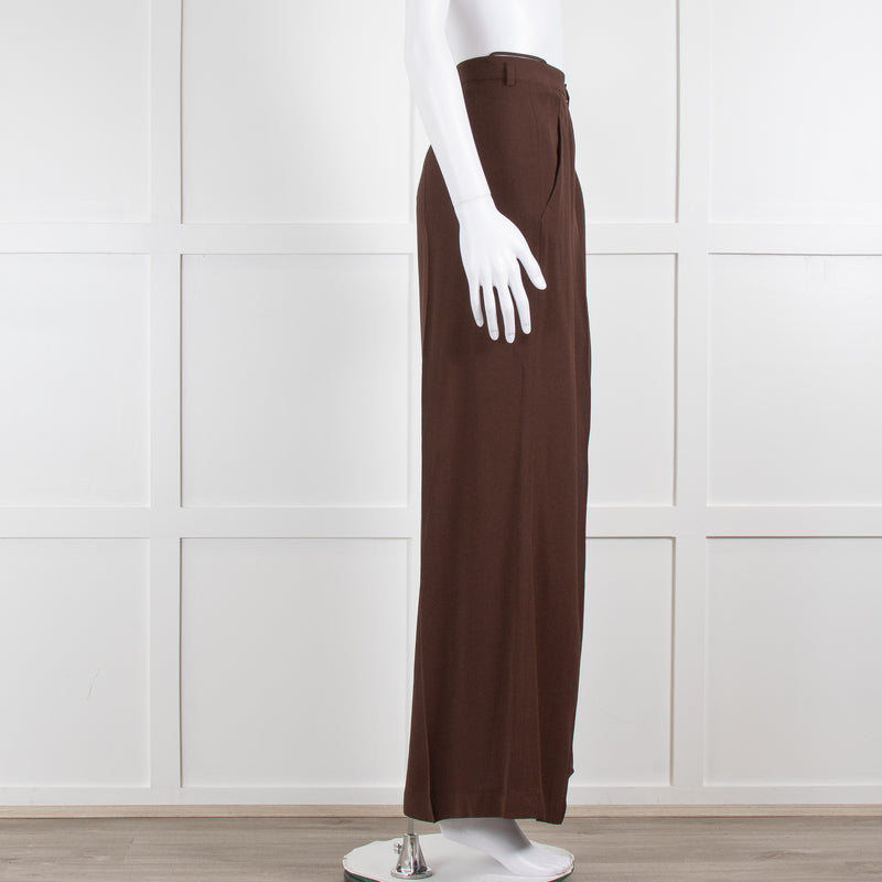 Petar Petrov Wide Leg Brown Trousers