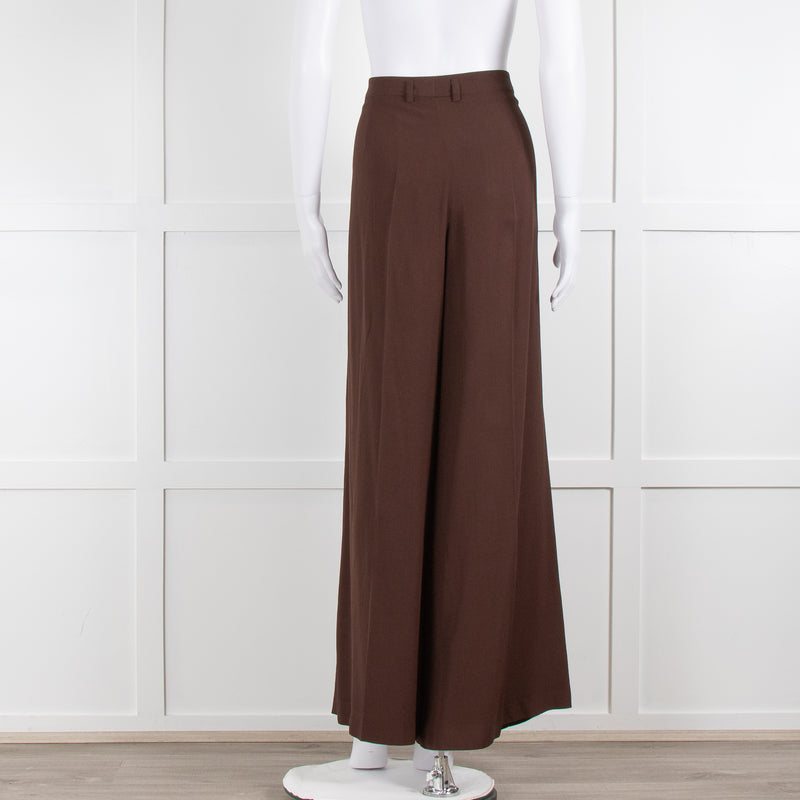 Petar Petrov Wide Leg Brown Trousers