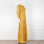 ba&sh Yellow & Black Patterned Ruched Top Maxi Dress