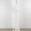 Halston White Crepe Wide Leg Trousers