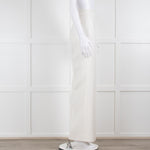 Halston White Crepe Wide Leg Trousers