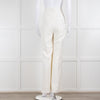 Halston White Crepe Wide Leg Trousers