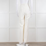 Halston White Crepe Wide Leg Trousers