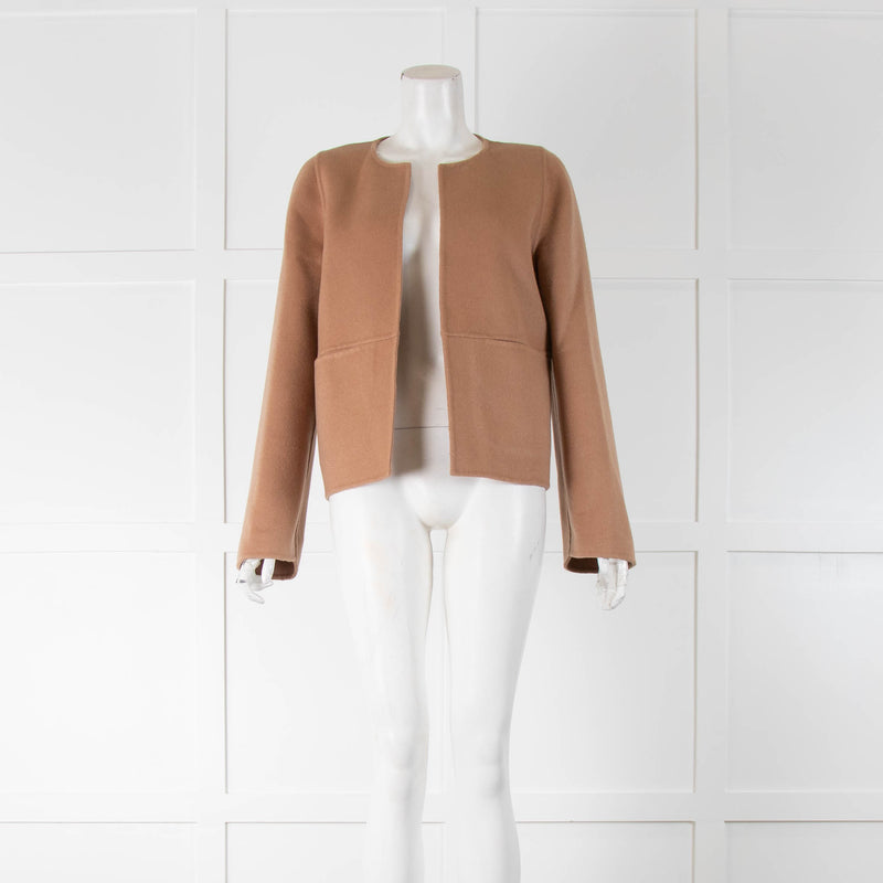 Carolina Herrera Camel Jacket No Collar