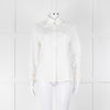 Sarah Pacini White Collarless Tailored Shirt