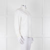 Sarah Pacini White Collarless Tailored Shirt