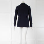 Carolina Herrera Navy Blue Peacoat With Gold Buttons