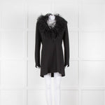 16Arlington Black Ostrich Feather Trim Jacket Style Dress