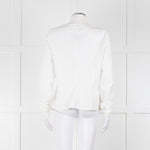 Sarah Pacini White Collarless Tailored Shirt