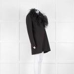 16Arlington Black Ostrich Feather Trim Jacket Style Dress