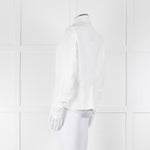 Sarah Pacini White Collarless Tailored Shirt