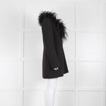 16Arlington Black Ostrich Feather Trim Jacket Style Dress