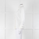 Sarah Pacini White Collarless Tailored Shirt