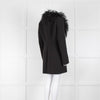 16Arlington Black Ostrich Feather Trim Jacket Style Dress