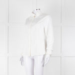 Sarah Pacini White Collarless Tailored Shirt