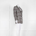 Isabel Marant Etoile White Black Check Tweed Blazer Jacket