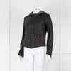 Doma Black Leather Jacket with Detachable Cotton Hood