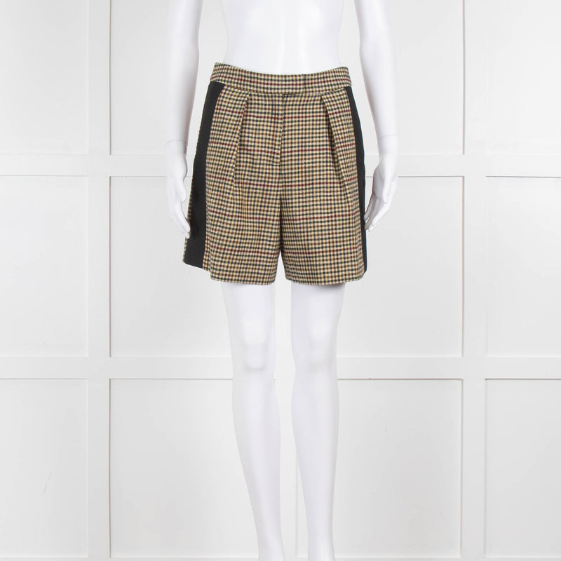 Claudie Pierlot Green Cream Red Checked Shorts