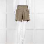 Claudie Pierlot Green Cream Red Checked Shorts