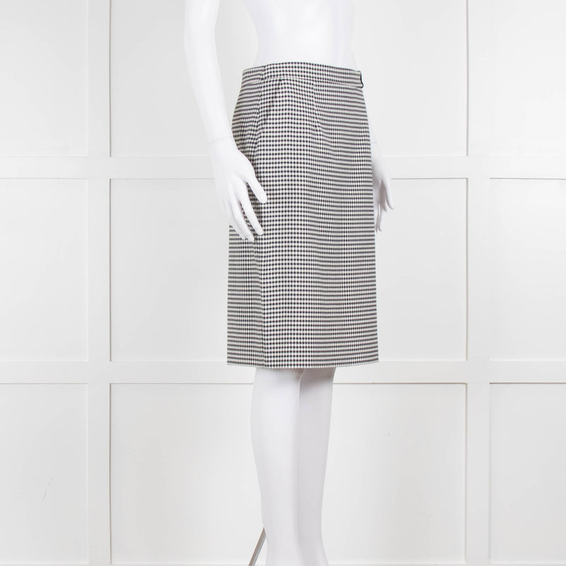 Claudie Pierlot Black White Check Pencil Skirt