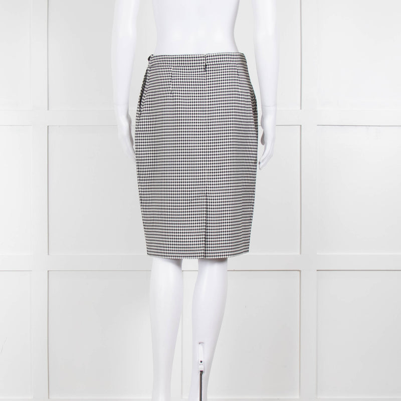 Claudie Pierlot Black White Check Pencil Skirt