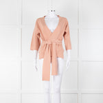 Adolfo Dominguez Peach Knit Wrap Top With Wide Belt