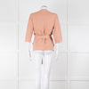 Adolfo Dominguez Peach Knit Wrap Top With Wide Belt