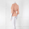 Adolfo Dominguez Peach Knit Wrap Top With Wide Belt