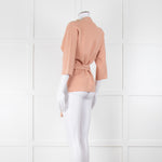 Adolfo Dominguez Peach Knit Wrap Top With Wide Belt