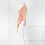 Adolfo Dominguez Peach Knit Wrap Top With Wide Belt