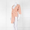 Adolfo Dominguez Peach Knit Wrap Top With Wide Belt