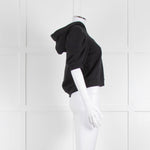 ba&sh Black Short Sleeve Hooded Top With Diamante Buttons