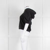 ba&sh Black Short Sleeve Hooded Top With Diamante Buttons