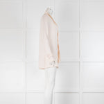 Max & Co Light Peach Tie Up Neck Long Sleeve Top