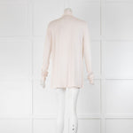 Max & Co Light Peach Tie Up Neck Long Sleeve Top